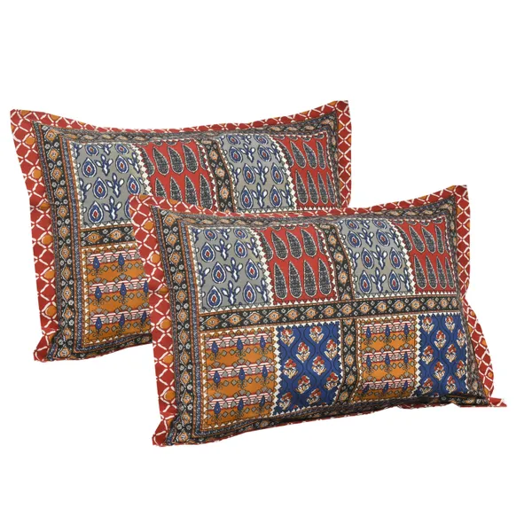 Brown_Cotton_Royal_Avatar_Heritage_Patch_Double_Bedsheet_With_Pillow_Cover_100_X_108_Cm